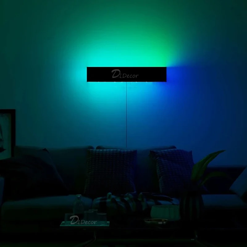 

Nordic Rgb Wall Lamp Living Room Decoration Colorful Led Wall Sconces Bedroom Bedside Lamp Interior Decoration Lighting Lustre