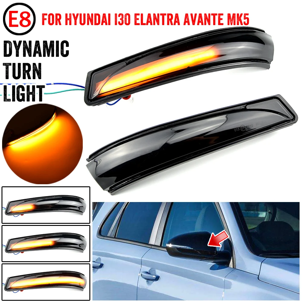 Dynamic Turn Signal Light For Hyundai I30 Elantra Avante MK5 MD Veloster Mirror Streamer Light 2011 2012 2013 2014 2015