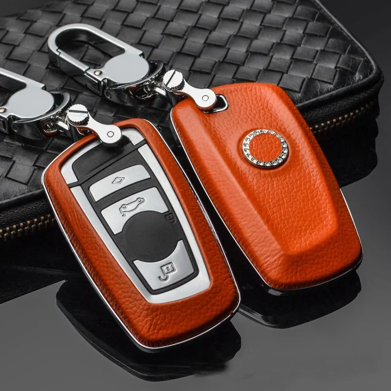 

Car Case Bag For Bmw 5 Series Key Case 5253 Series Key Bag 320x4 Top Layer Leather Car Key Case With Chian For Bmw