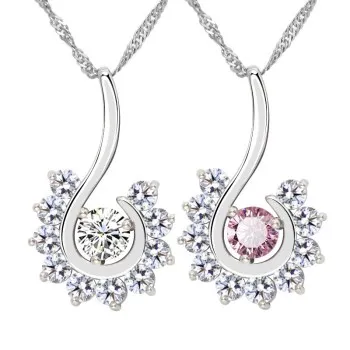 

New Style 925 Sterling Silver Women Fashion Full Diamond Zircon Pendant Peacock Necklace Jewelry Wholesale 2D105 Pendulum