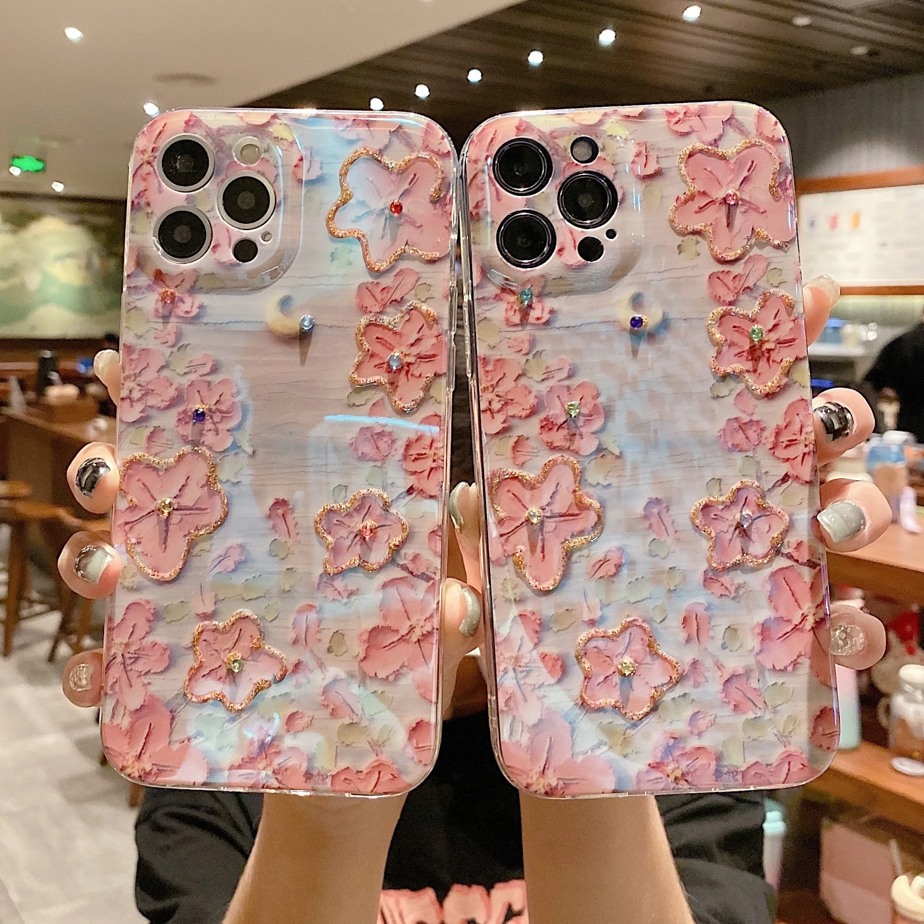 

Милый розовый цветочный чехол для телефона 13 iPhone 12 11 Pro XS MAX полноразмерный силиконовый защитный чехол с цветами