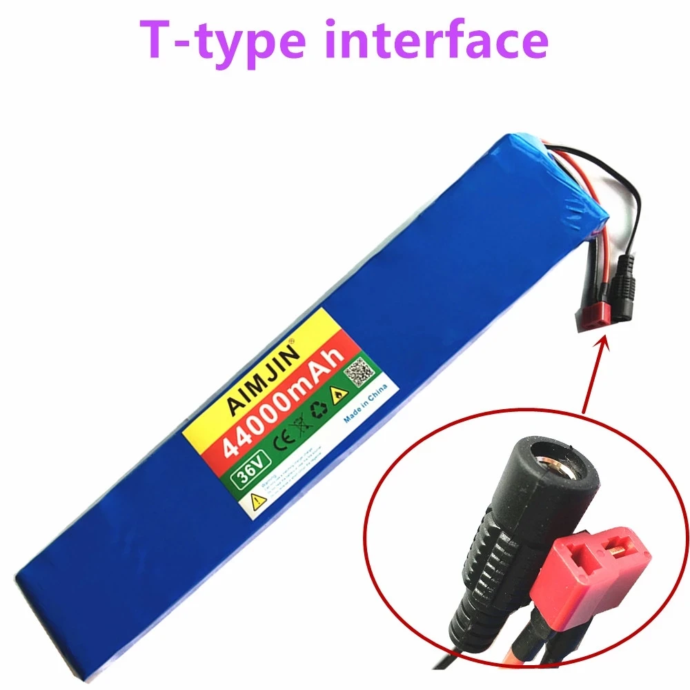 

T-type Interface 36V 10s4p 44Ah Battery Pack 500-1000W High Energy Battery 36v440000mah Electric Bicycle BMS