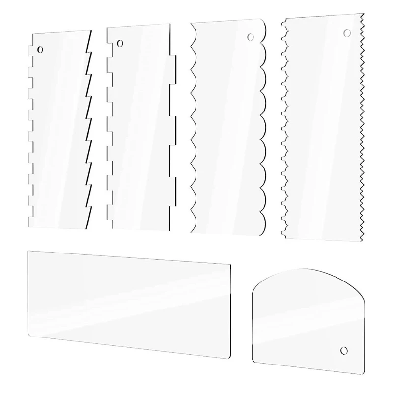 

Скребок C9GC для украшения тортов, 6 упаковок, расческа для глазирования торта, края, скребок для крема Smoother, для украшения торта