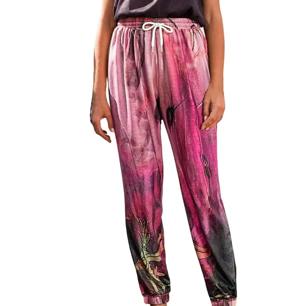 Женские шаровары с высокой талией повседневные свободные брюки до щиколотки