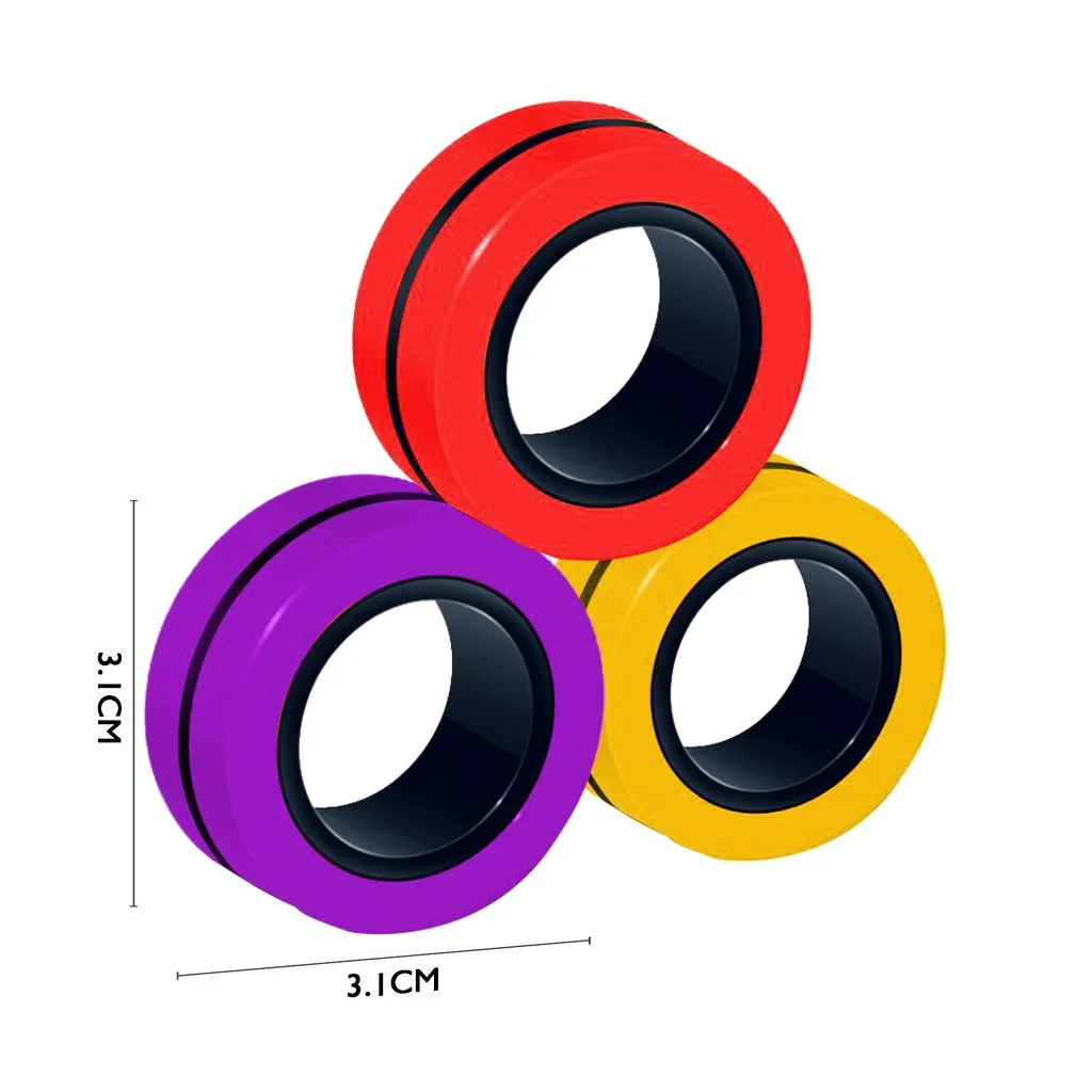 

New Funny Fidget Spinner Magnetic Bracelet Ring Unzip Toy Magic Ring Props Tools Anti Stress Figet Toys Stress Child Toys Relief