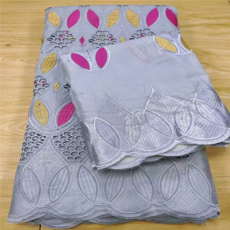 

7 Yards Swiss lace fabric 2020 latest Dry cotton african lace fabric embroidered mesh lace for women dress!13F7169