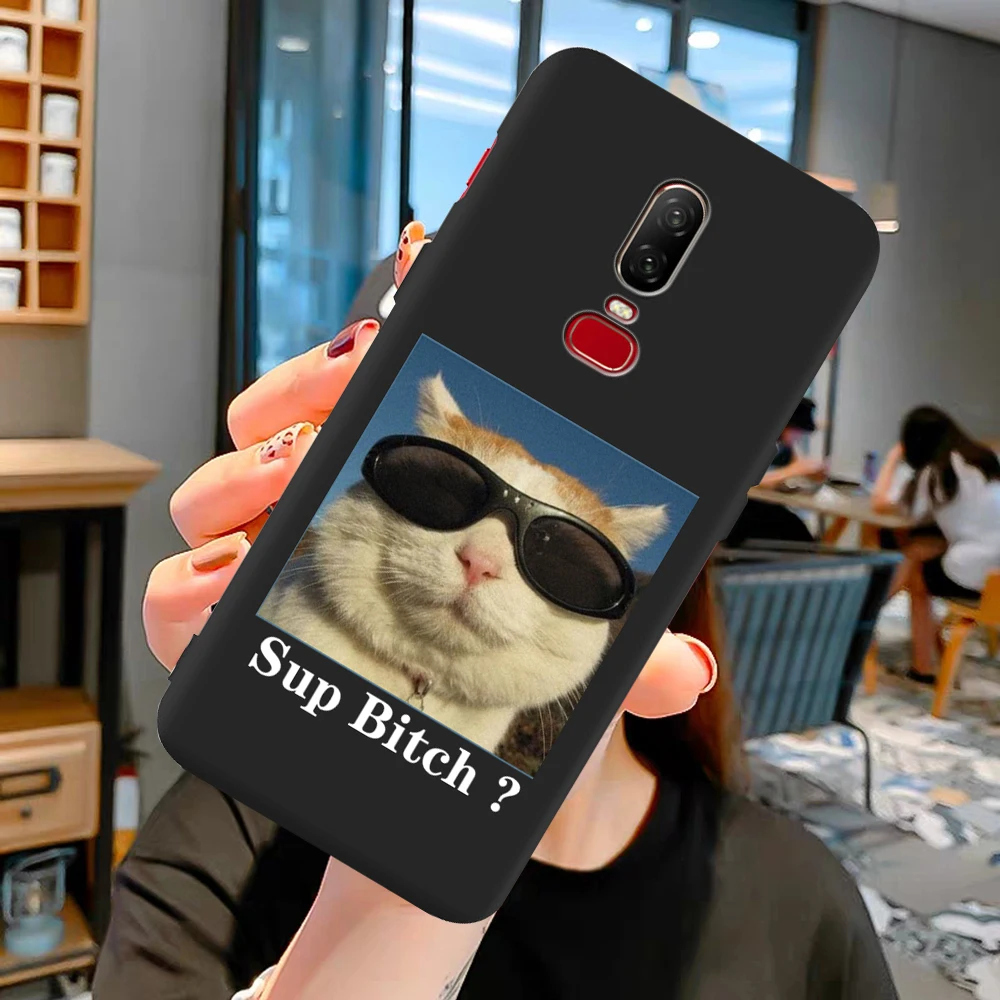 

Cute Cartoon Cat Clear Scilione Animal For Oneplus 8 5 6 7 One Plus 5T 6T 7T 8 Pro Phone case cover soft silicone funda coque