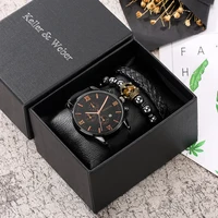 keller weber fashion wrist watch alloy case leather band watches quartz business wristwatch clock bracelet best gift for men