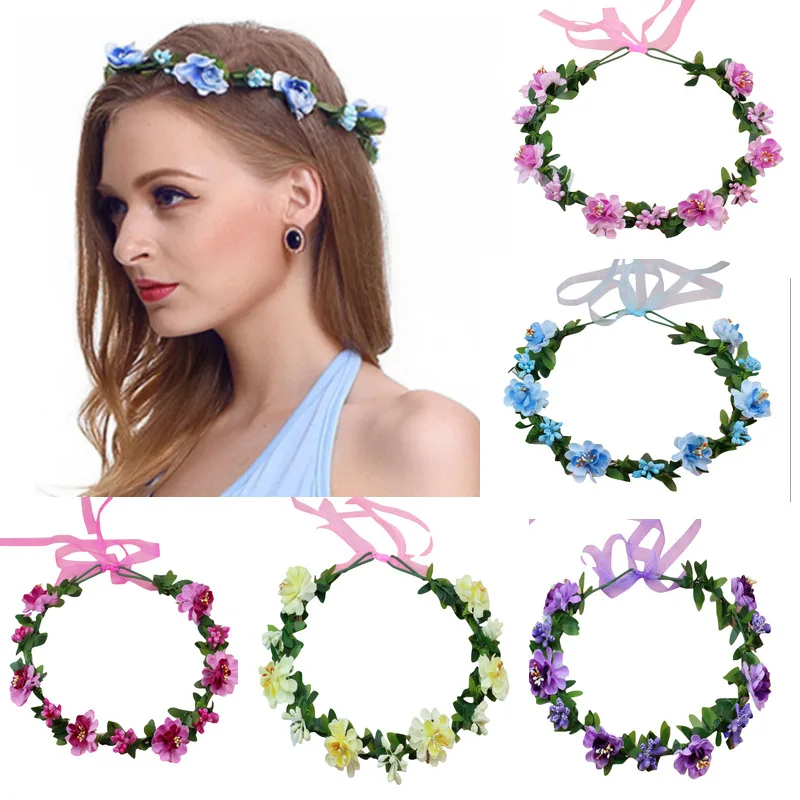 

1pcs Women Charm Flower Tiara Wedding Floral Headband Hair Accessories Brid Garland Princess Wreath Girls Crown Headdress Party