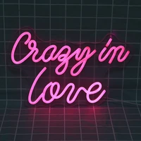 crazy in love led neon light sign flex transparent acrylic wedding party wall hanging decoration usb powered neon letters lamp