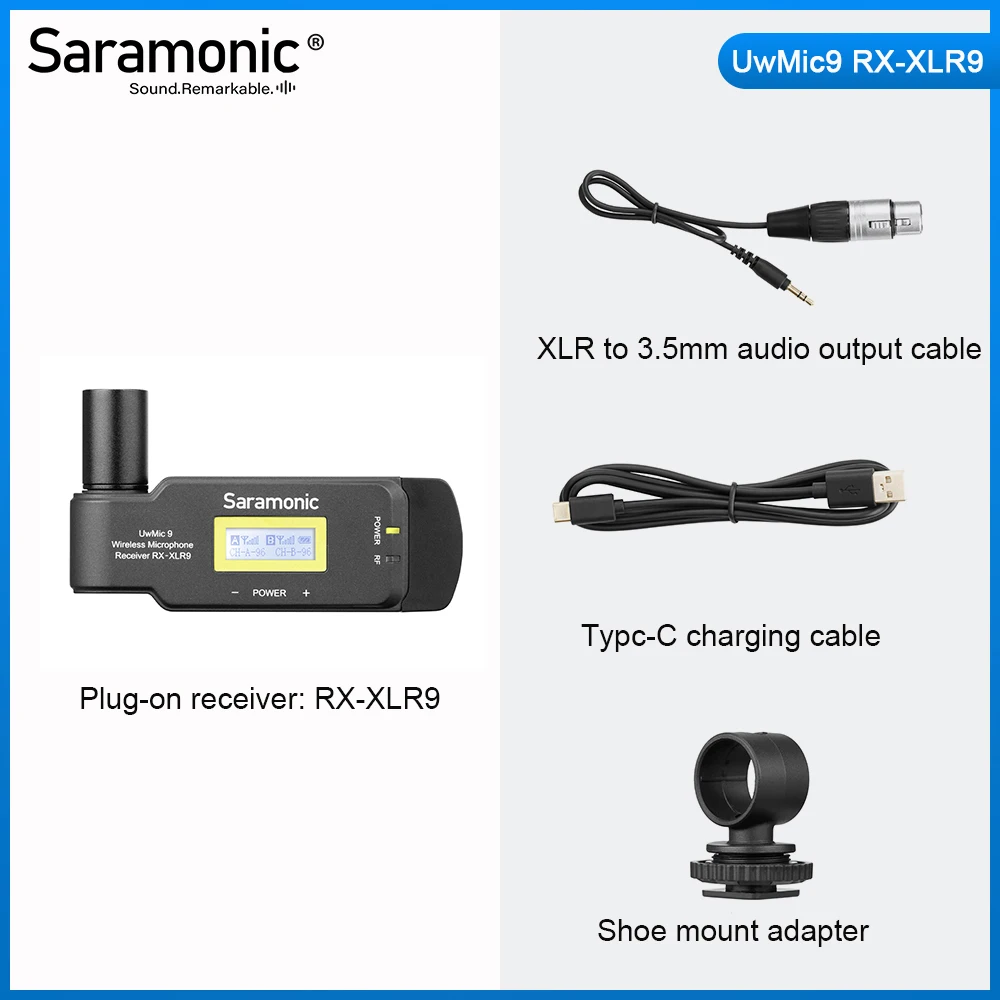 Saramonic – système de Microphone sans fil UwMic9, récepteurs et transmetteur XLR pour appareil photo, caméscope et téléphone intelligent