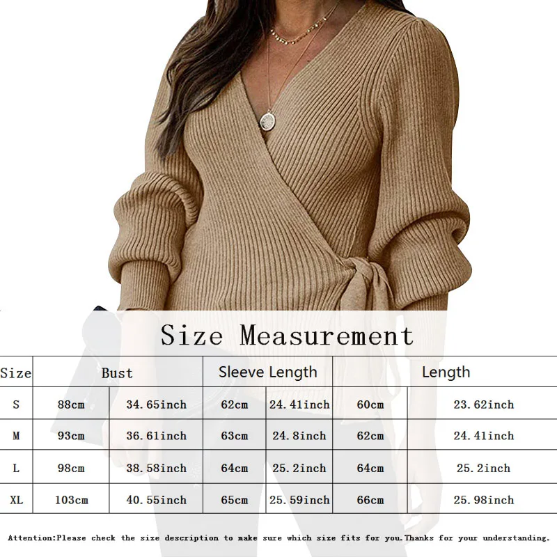 

Woman V-neck Cardigans Chic Irregular Cross Lace Up Pullovers Vintage Solid Color Sweaters Autumn Winter Knitted Women Jacket
