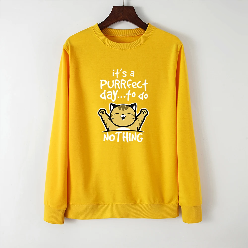 

Women Hoodies Sweatshirts Tops Female Casual Pullovers Letter Cat Print Sweatshirt Spring Autumn Hoodie Pullover Streetwear
