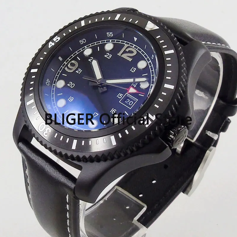 Роскошные мужские часы 44 мм черный стерильный циферблат керамический Безель