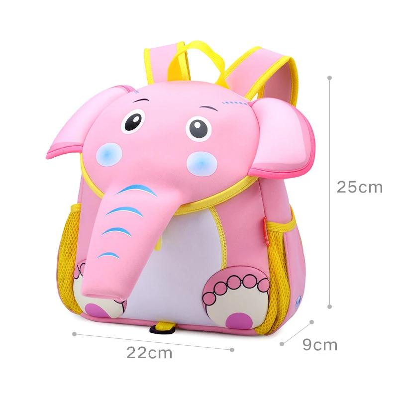 elephant-pink Рюкзаки с 3D рисунком автомобиля для детей от 2 до 5 лет, модные милые детские школьные сумки для детского сада, школьная сумка для мальчиков, Mochila Escolar - Цвет: elephant-pink
