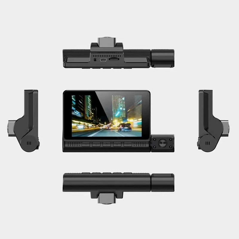 Автомобильный видеорегистратор с 3 объективами 4 0 дюйма Sn Full HD 1080P после