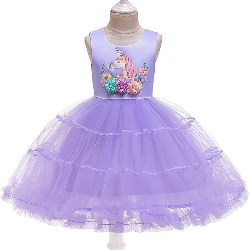 

Kids Unicorn Dresses for Girls Children Satin Birthday Dress Clothes Princess Costume for 2 3 4 5 6 7 8 9 10 Yrs Tutu Dresses