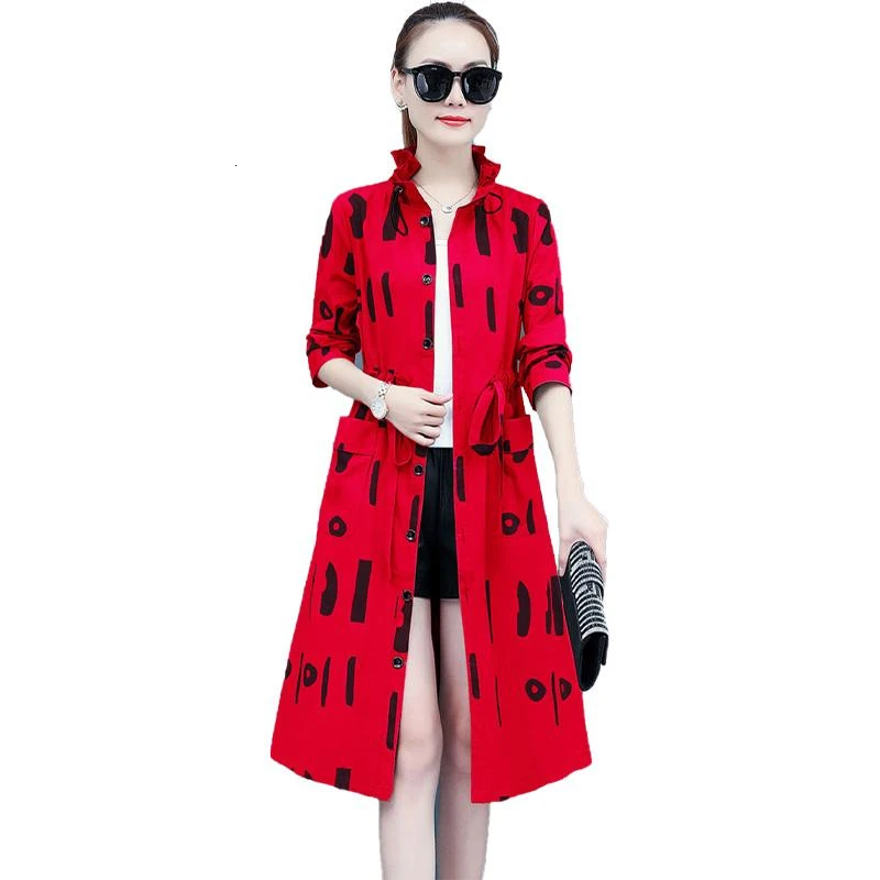 Весенне осеннее пальто для женщин приталенное тонкое Солнцезащитная ветровка