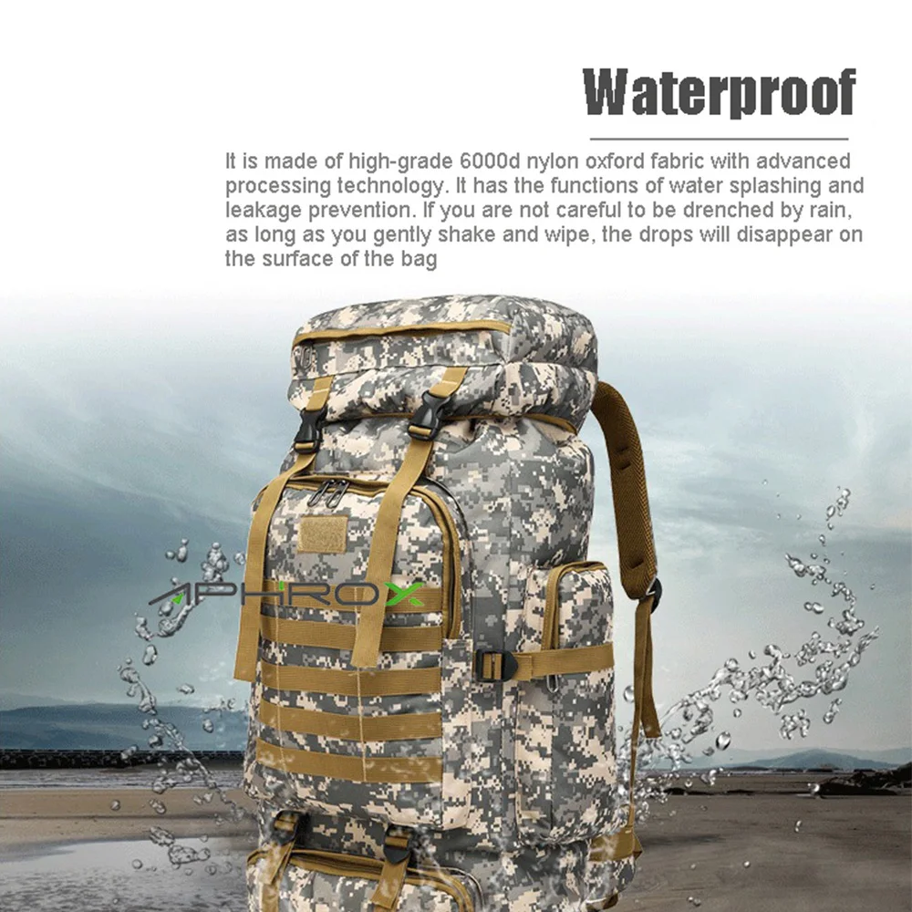 Военный камуфляжный рюкзак 80 л водонепроницаемая Спортивная Сумка для кемпинга