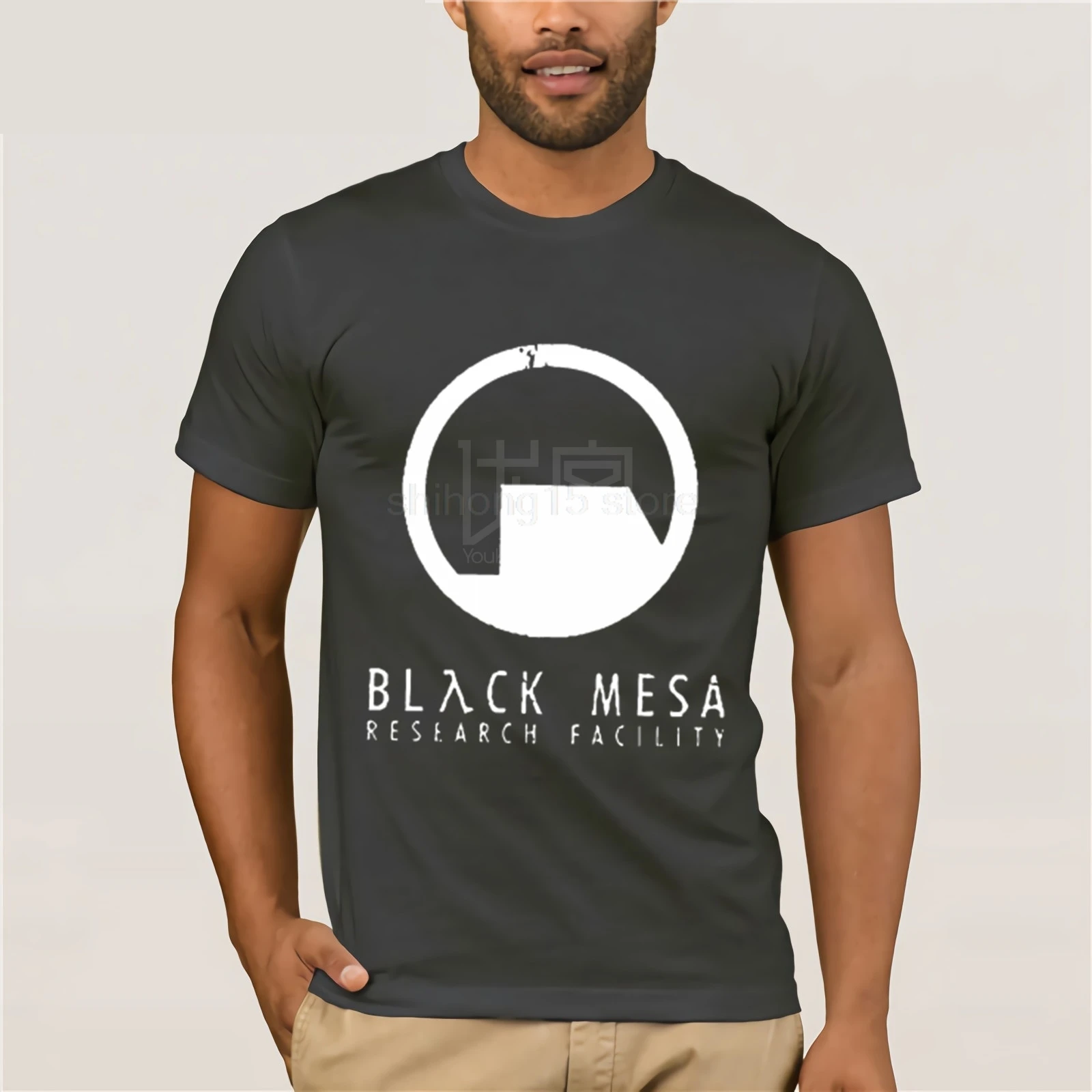 Black Mesa Half Life Футболка мужская крутая футболка европейские размеры-XXXL топы летние футболки хлопковая Футболка с круглым вырезом - Цвет: charcoal gray