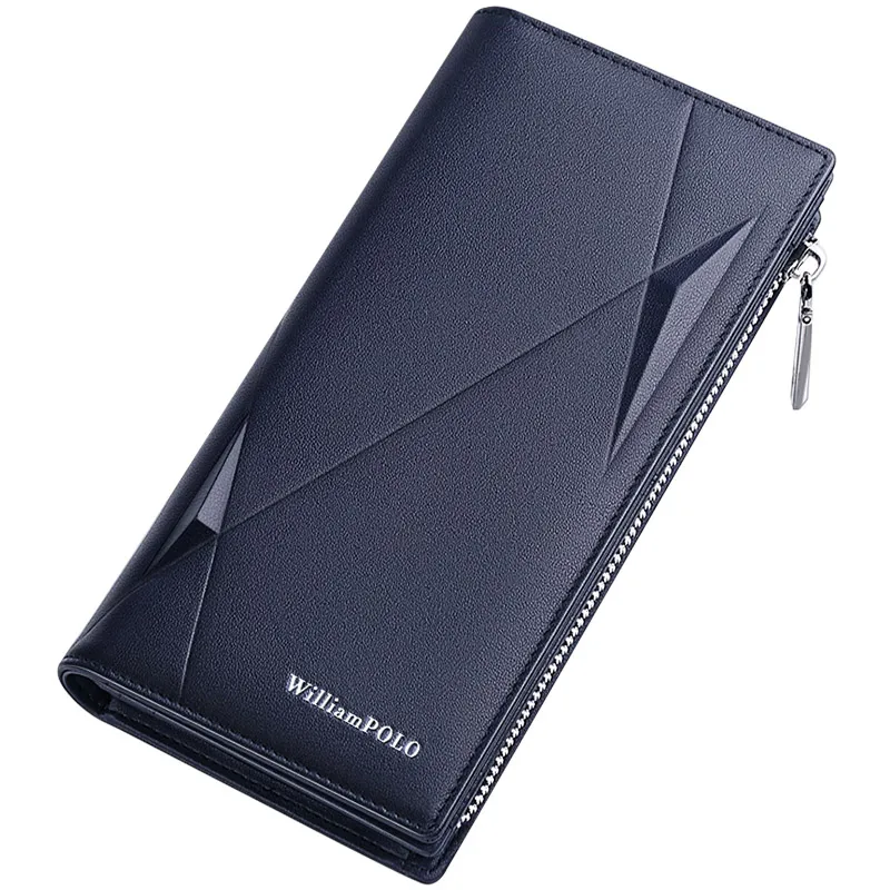 Удлиненный кошелек из натуральной кожи для мужчин вместительный деловой
