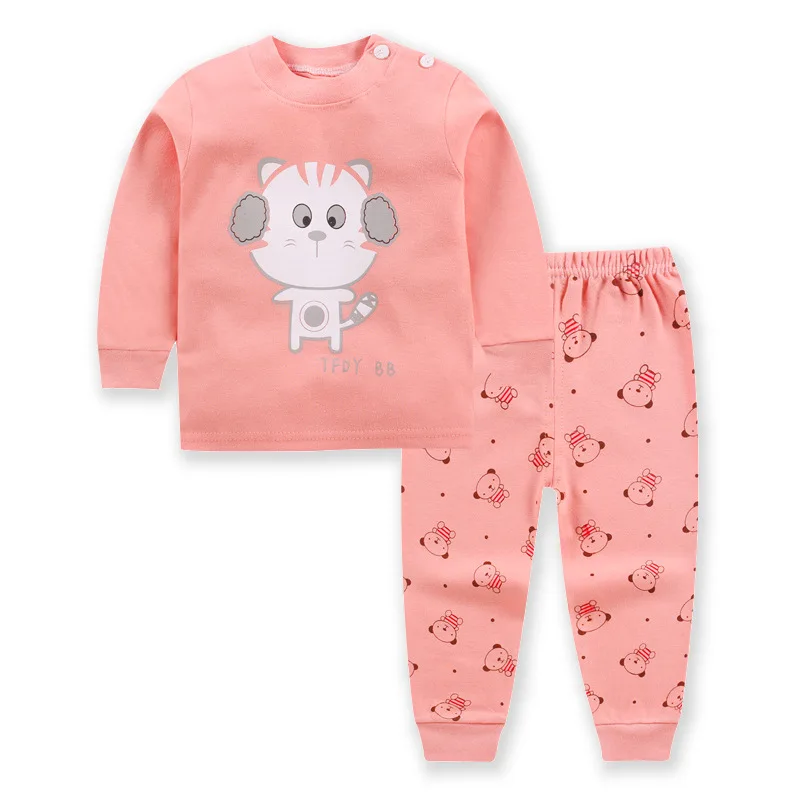 2020 Autumn New Children's Clothes Set Cotton Baby Boys Girls Round Neck Long Sleeve Pants Suit Size 73-110cm | Детская одежда и