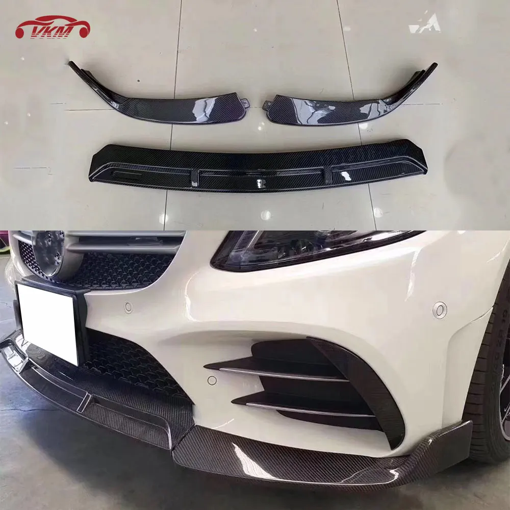 Передний бампер из углеродного волокна ABS спойлер для Mercedes Benz W205 C43 AMG C200 C300 только