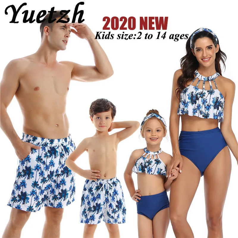 2020 Семейные купальники бикини женский купальник для девочек комплект мужские и