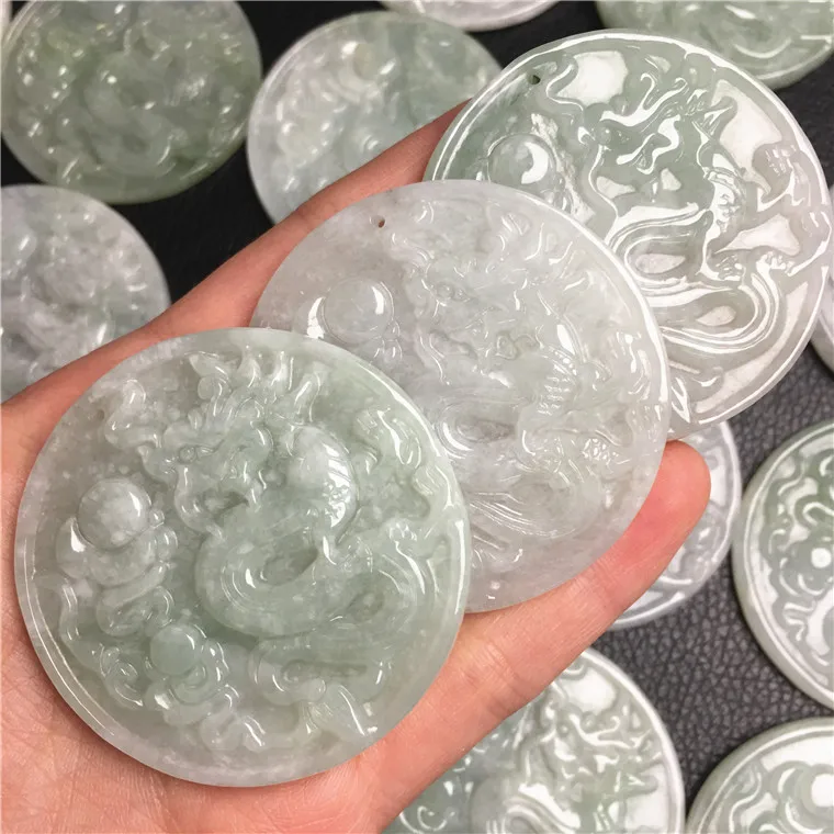 Дракон натуральный зеленый класс А нефрит тип Бирма ЖАДЕИТ кулон из бисера для