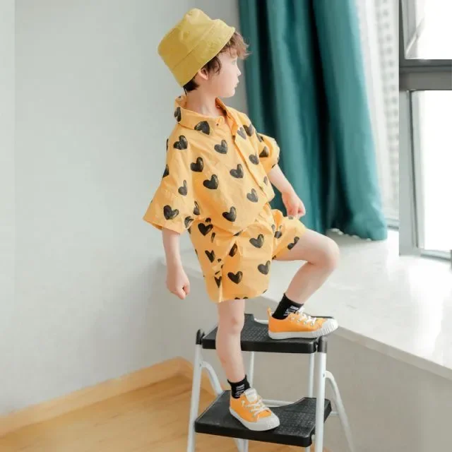 

2Pcs/Set Summer Baby Boys Clothing Sets 95% Cotton Teenager Kid Short-sleeved Shirt + Shorts Infant Casual Suits 3.6.8.10.12 Yrs