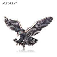 madrry new eagle bird brooches crystal antique silver color animal corsage for women beauty clothes brooch hat accessories badge