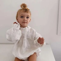 baby girl clothes 0 2years long sleeve romper jumpsuits one piece new fashion cotton and linen newborn kids gap suit all in ones