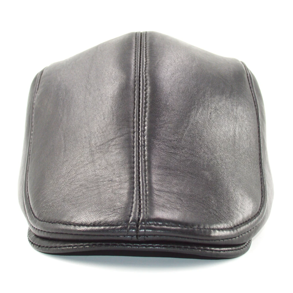 Мужская бейсболка из натуральной кожи брендовая Повседневная теплая Кепка