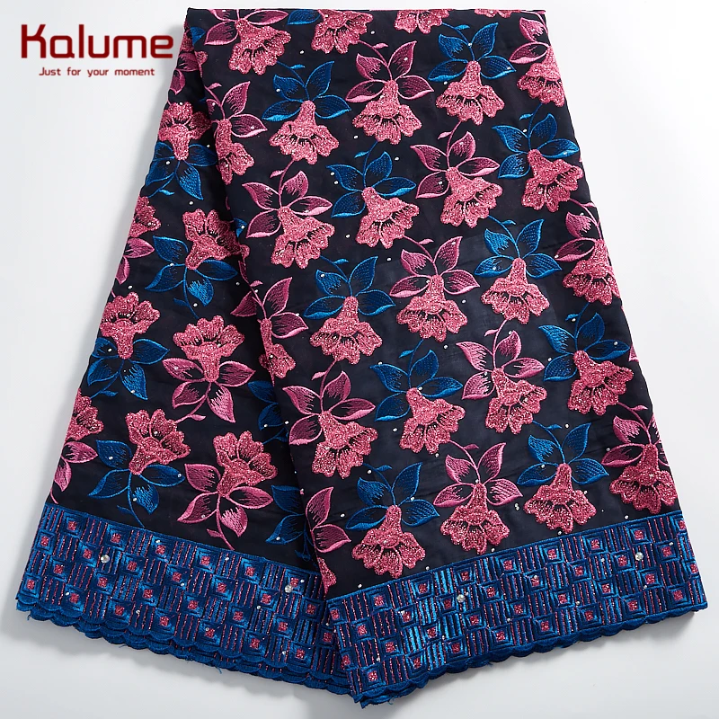 

Kalume Fashion African Swiss Cotton Lace Fabric High Quality Swiss Voile Lace In Switzerland Stones Nigerian Voile Laces F2309