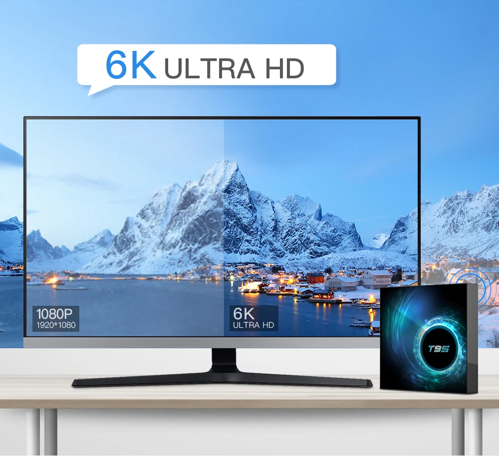 T95 H616 Android 10 tv box Allwinner четырехъядерный wifi IP tv Box 4 ГБ 32 ГБ Отт SetTopBox 6k Youtube Netflix Google Smart медиаплеер