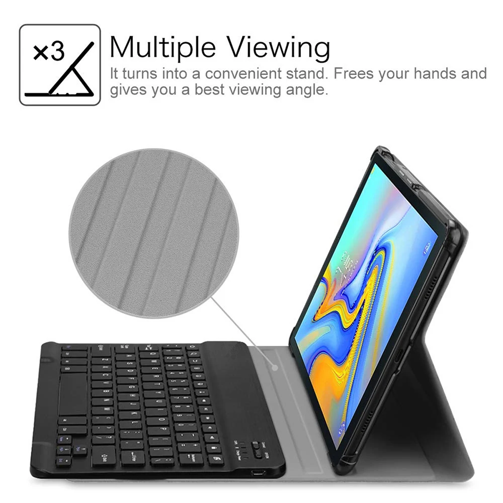 2 в 1, беспроводная итальянская/немецкая клавиатура для samsung Galaxy Tab A2 10,5 T595 T590, планшет с подсветкой, Bluetooth, Клавиатура США, чехол