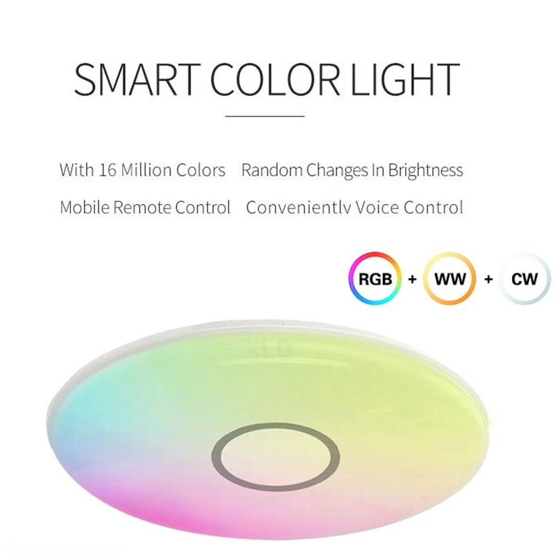 

Tuya Led Ceiling Lamp Living Room Bedroom Wireless Smart Led Ceiling Light RGB Dimmable 36W APP Control Music Modern Speaker