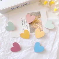 2pcs fashion candy color women girl sweet heart solid hairpins hair clip pin barrettes hair accessories ornaments duckbill clips