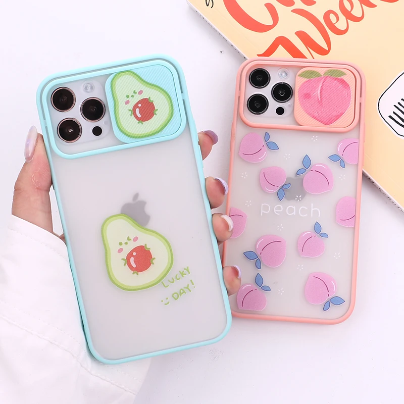 

Fruit Camera Lens Protection Phone Coque For iPhone 12 11 Pro Max Mini XS XR X 7 8P Matte Candy Color Smartphone Cover Case