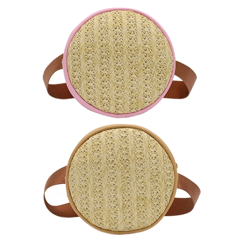 Маленькая соломенная поясная сумка круглая забавная женская кожаная сумочка