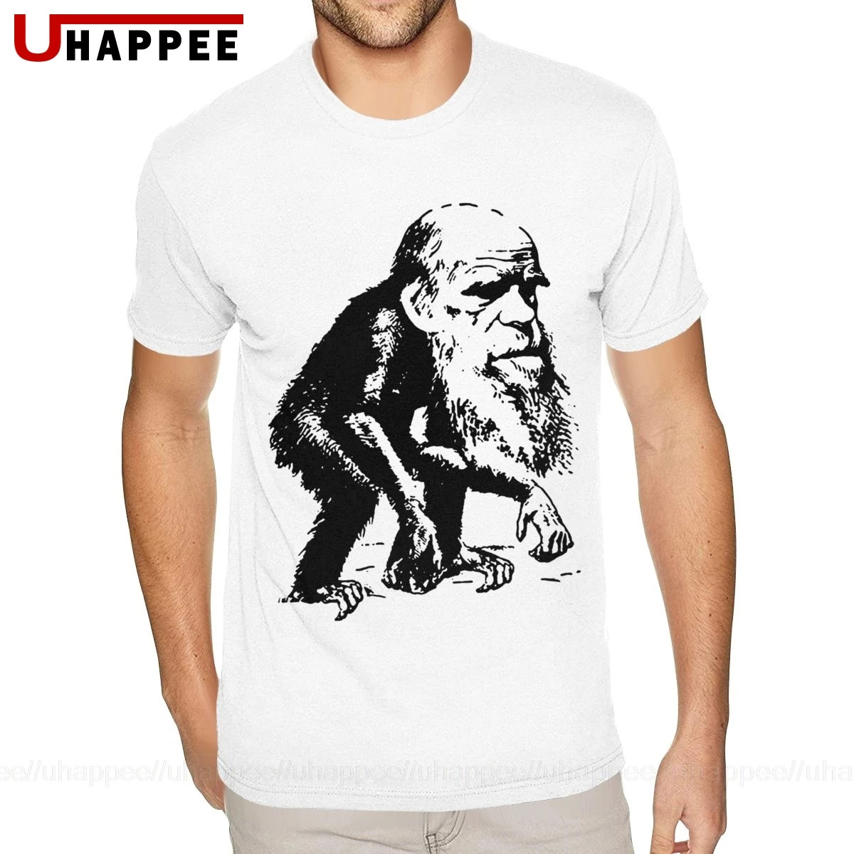 Футболка с графическим принтом Чарльз Дарвин забавная Эволюция Мужская футболка