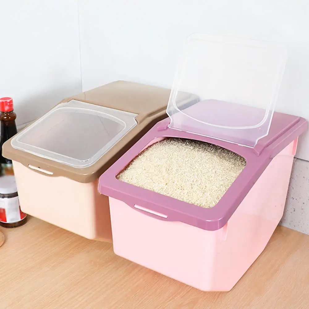 1pc Plastic Grain Storage Box Cereal Bean Rice Case Container Jars Home Kitchen | Дом и сад