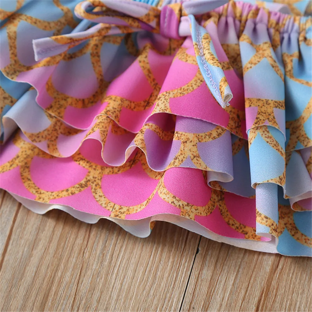 Купальный костюм-Русалка Pudcoco для малышей детей маленьких девочек топы с рыбьей