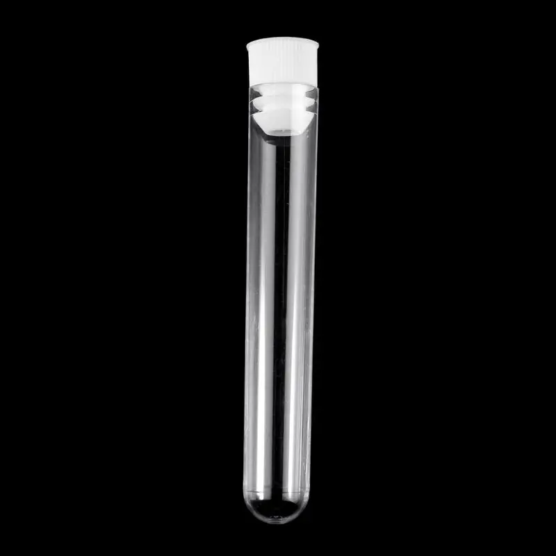 

10Pcs Plastic Test Tubes Lab Test Tool With Screw Cap Transparent 16x100mm