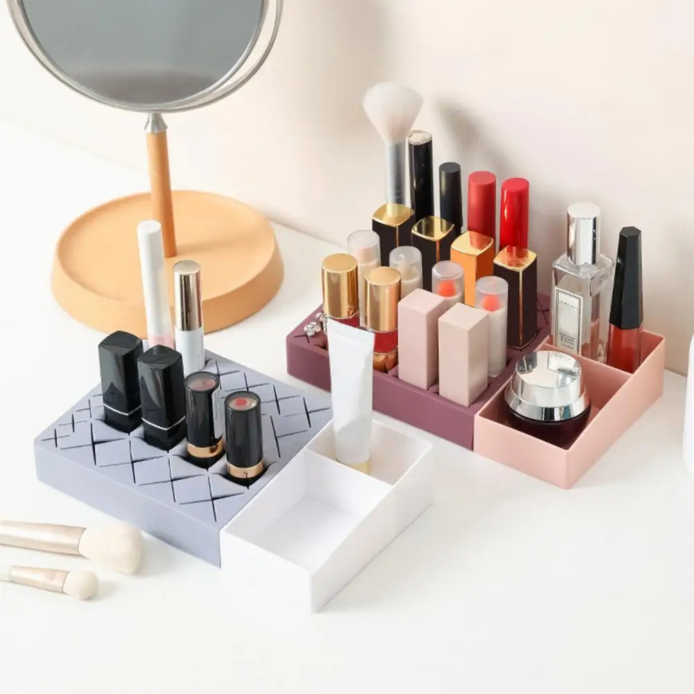 

Makeup Organizer Multi-function Widely Applied Non-Slip Lipstick Eyebrow Pencil Brush Display Shelf for Earrings