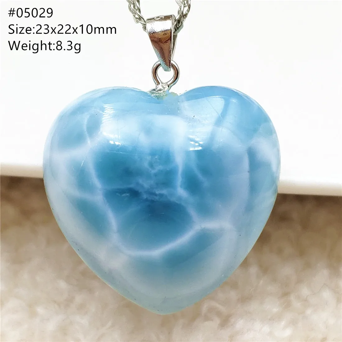 Natural Blue Larimar Pendant Necklace Water Pattern Oval Dominica Heart Blue Larimar Jewelry Pendant Necklace Women AAAAAA