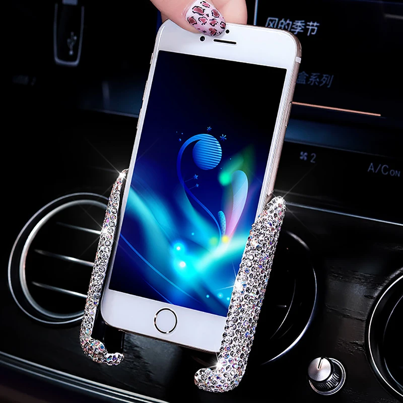 Роскошный Автомобильный держатель для телефона стразы крепления на