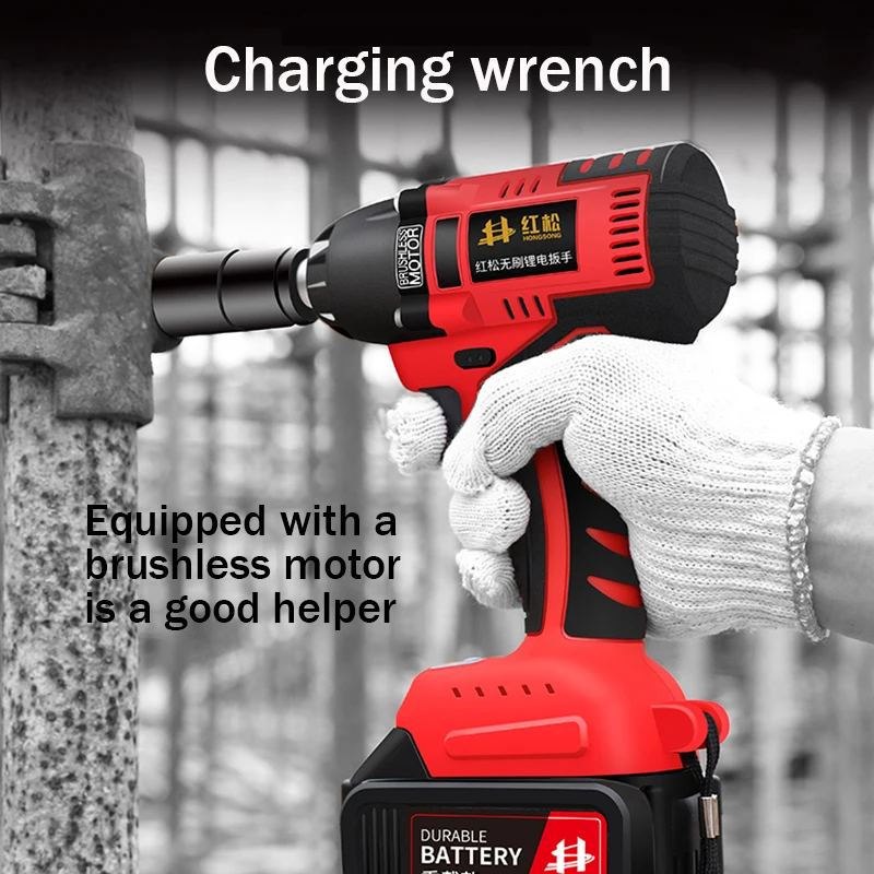 

Бесщеточный Электрический гаечный ключ для зарядки литиевой батареи Большой Динамометрический ударный автоматический ремонт полка торце...