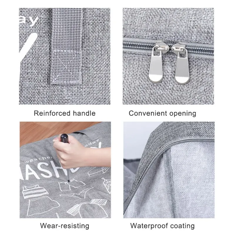 

Hot Big Laundry Basket Clothes -dust Storage Bag Foldable With Clear Window Cotton And Linen Multicolor Storage Bag