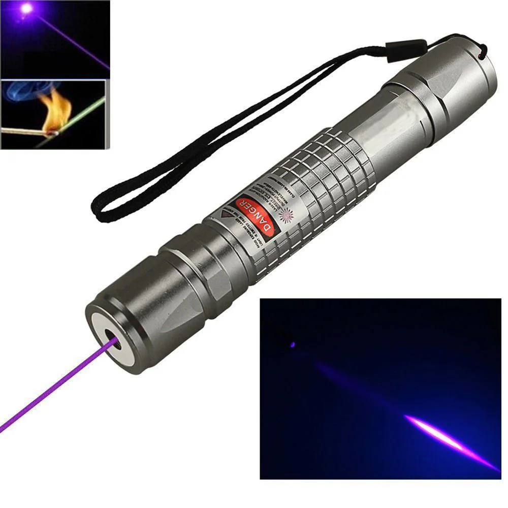 Мощная синяя фиолетовая лазерная указка мощная 405 нм яркий одноточечный